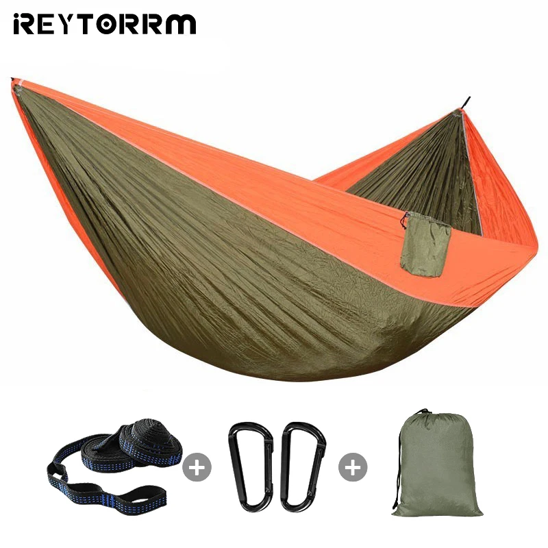 Large Hammock Portable Hanging Bed Garden Furniture Camping Survival Parachute Sleeping Bed Travel With 2 Tree Straps 320x200cm