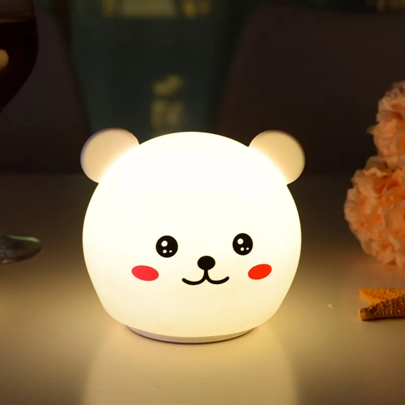 Cartoon Little Night Light Silicone Soft Night Light Baby Accompany Bedroom Sleep Feeding Timing USB Charging Light