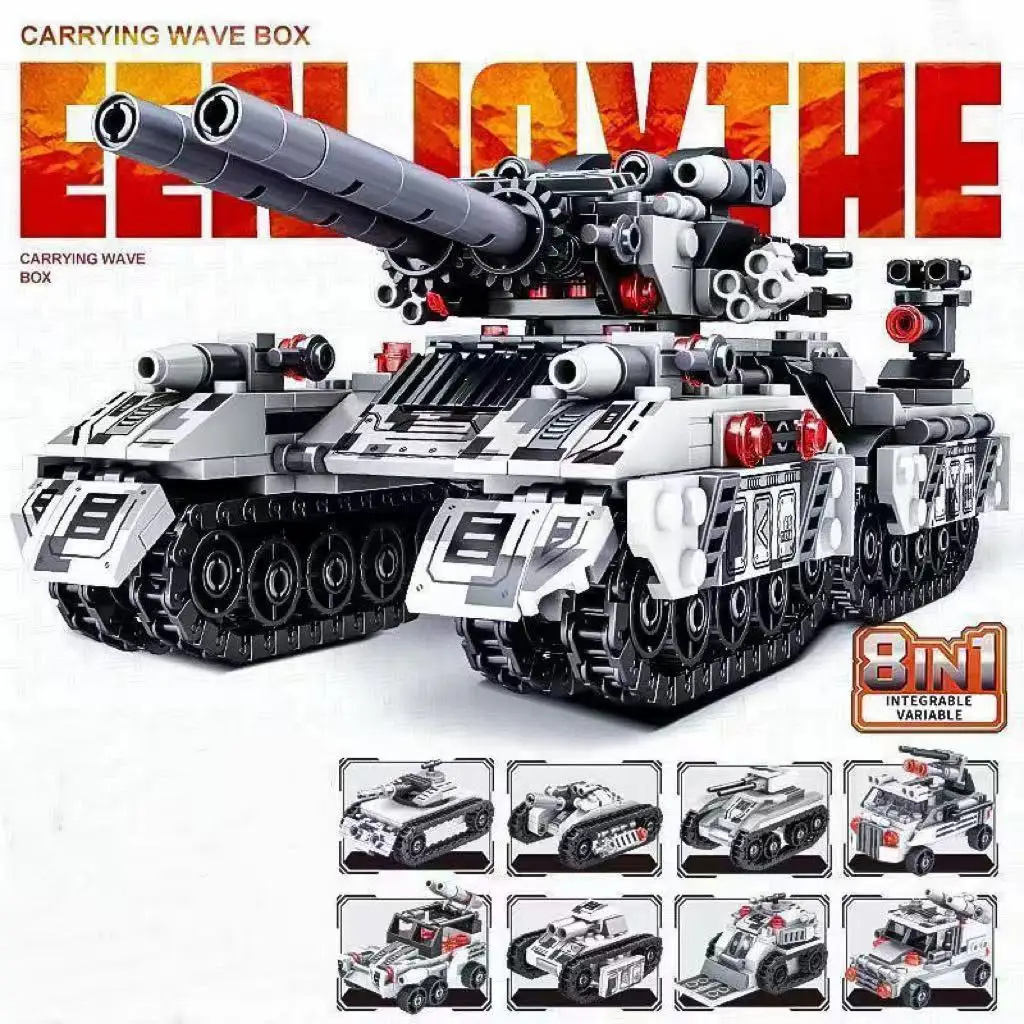 2026 WW2 Military Vehicle Tank 8in1 Airplane Truck Model Building Blocks DIY Bricks Kids Construction Toys Gifts for Boys 