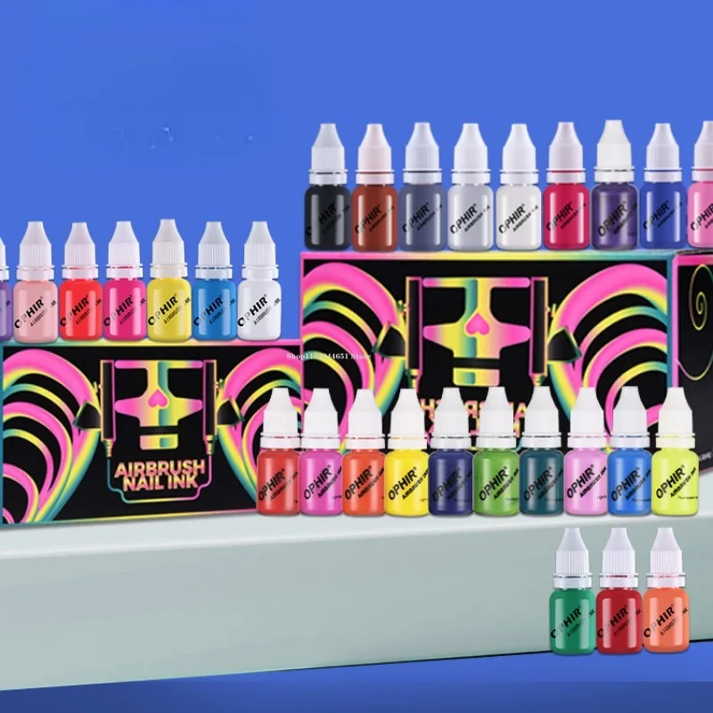 Juego de tinta de pintura acrílica, aerógrafo para uñas, pintura decorativa pintada a mano, pinturas de acuarela tonificadas, suministros de arte,