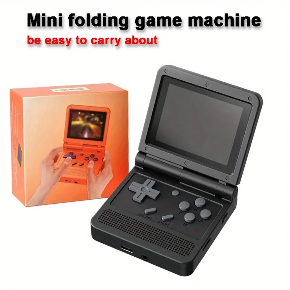 

POWKIDDY V90 Retro Handheld Folding Game Console 3.0-Inch IPS LCD Screen 1020mAh Rechargeable Battery Built-in 15000 Video Games