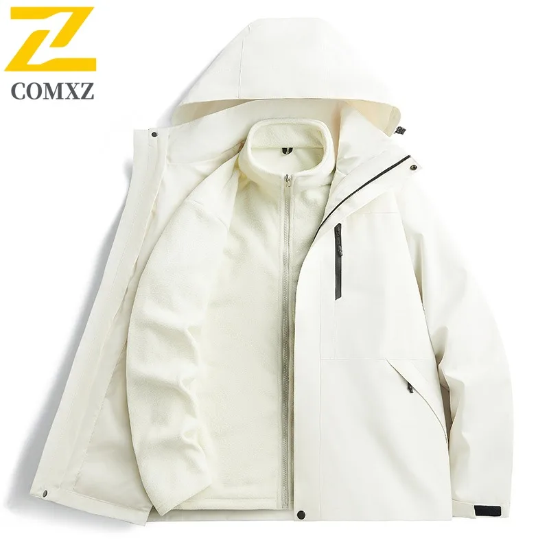 

COMXZ Thickened Mens Jacket Mountaineering Windproof Warm Cotton Coat Solid Color Design Travel Lightweight Winter Clothing
