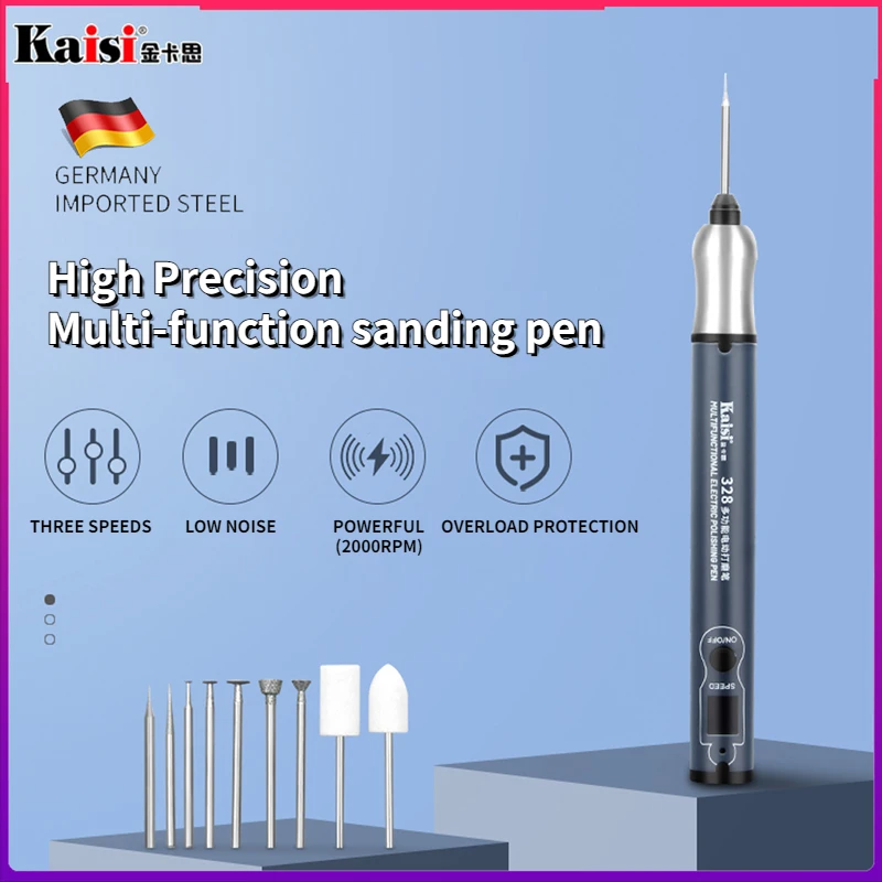 

KAISI K-328 Регулируемый гравер с регулируемой скоростью, электрическая шлифовальная ручка, маленький шлифовальный станок, мини-набор инструментов «сделай сам», Нефритовая гравировальная ручка, полистин