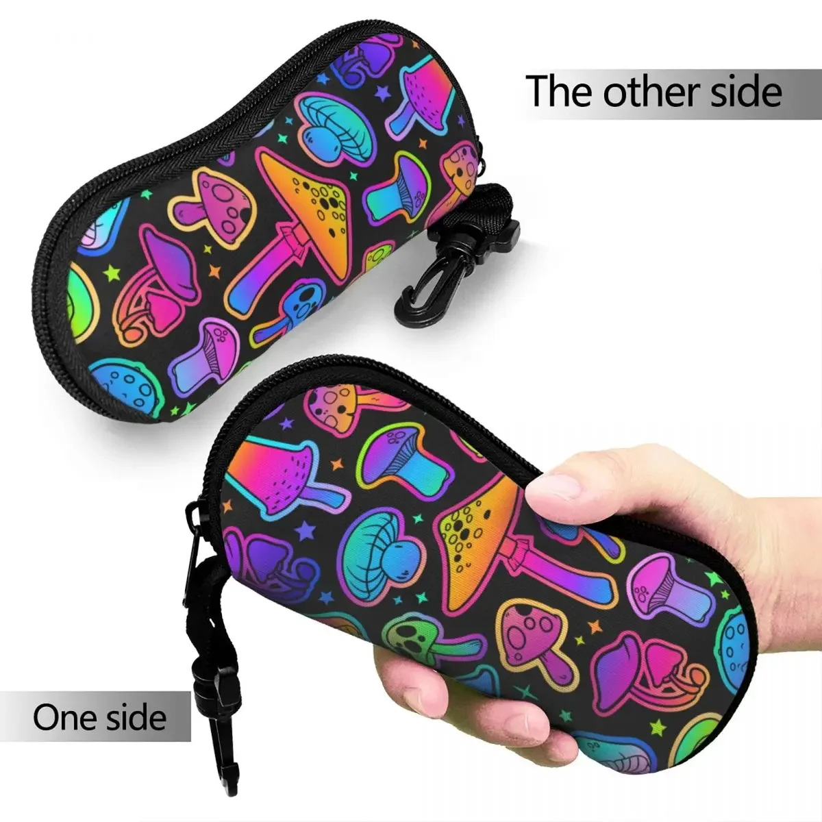 Colorful Mushrooms Glasses Case Waterproof Psychedelic Eyewear Storage Box Ins Eyeglasses Box