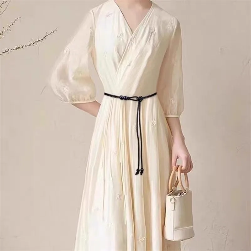 Delicate Waist Ribbon Belt Satin Finish Cinching Effect for Dresses Sweaters Maxi Skirts Minimalist Chic Corset Chain Essential