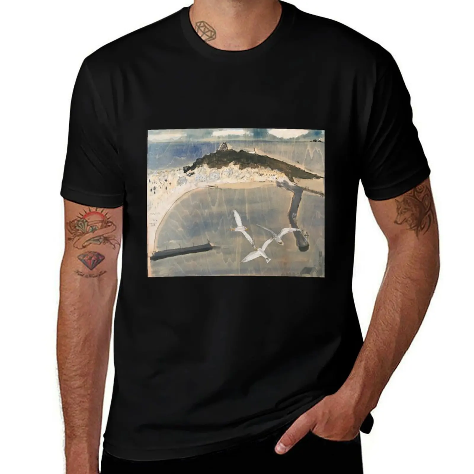Three gulls, St Ives T-Shirt Plus Size Basic Cotton T-Shirt