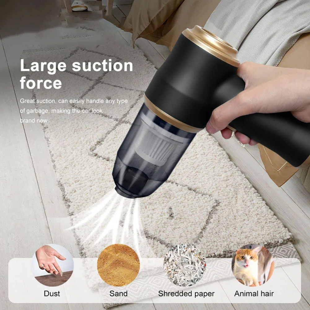 Compact Vacuum Car Vacuum Cleaner Thorough Dirt Removal Versatile Use Dual Power Suction High Power Vacuum Cleaner