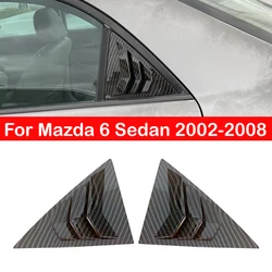 Para Mazda 6 Sedan 2002 2003 2004 2005 2006 2007 2008 ventana trasera de coche cubierta de persiana de ventilación lateral accesorios embellecedores de carbono