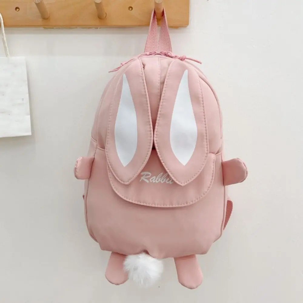 Mochila escolar de gran capacidad para niños, bolso de hombro de nailon, estilo coreano, bonito conejo de dibujos animados