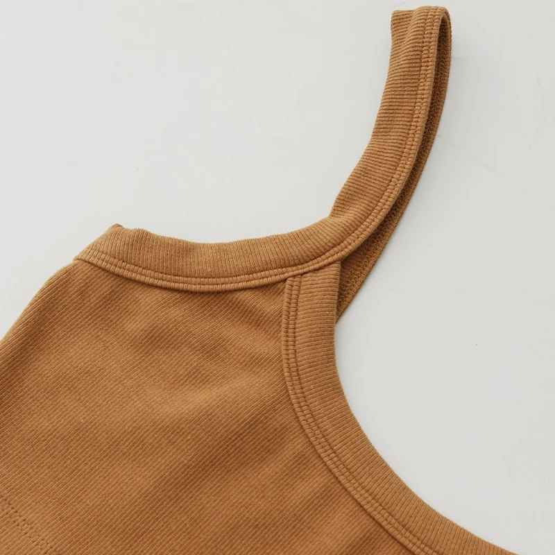 Gestrickte Baumwolle Frauen Rohr Top Stretchy Rippen Ärmellose Streetwear Schlank Weiß Crop Tops Sexy Sommer Tops Cami Femme – Detail 16