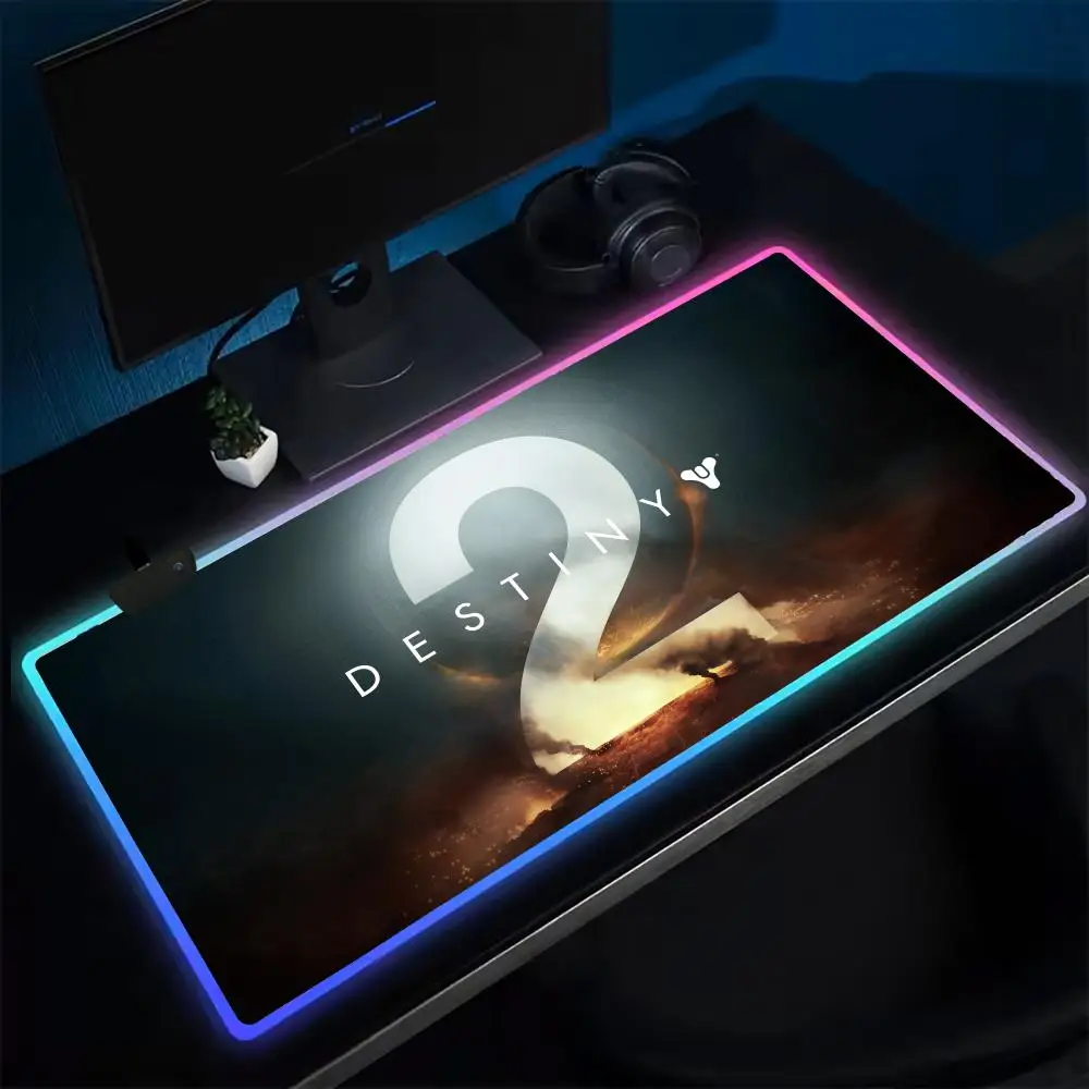 DESTINY 2 Mouse Pad Anime Gaming Mouse Pad LED Table Pads Backlit Rubber Desktop XXL RGB Desk Mats