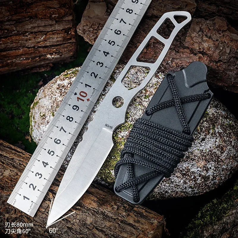 Image of NEUES Messer mit feststehender Klinge und Scheide, Klinge und Griff aus 5cr15-Stahl, multifunktionales Outdoor-Campingmesser, Wandermesser, EDC-Werkzeug