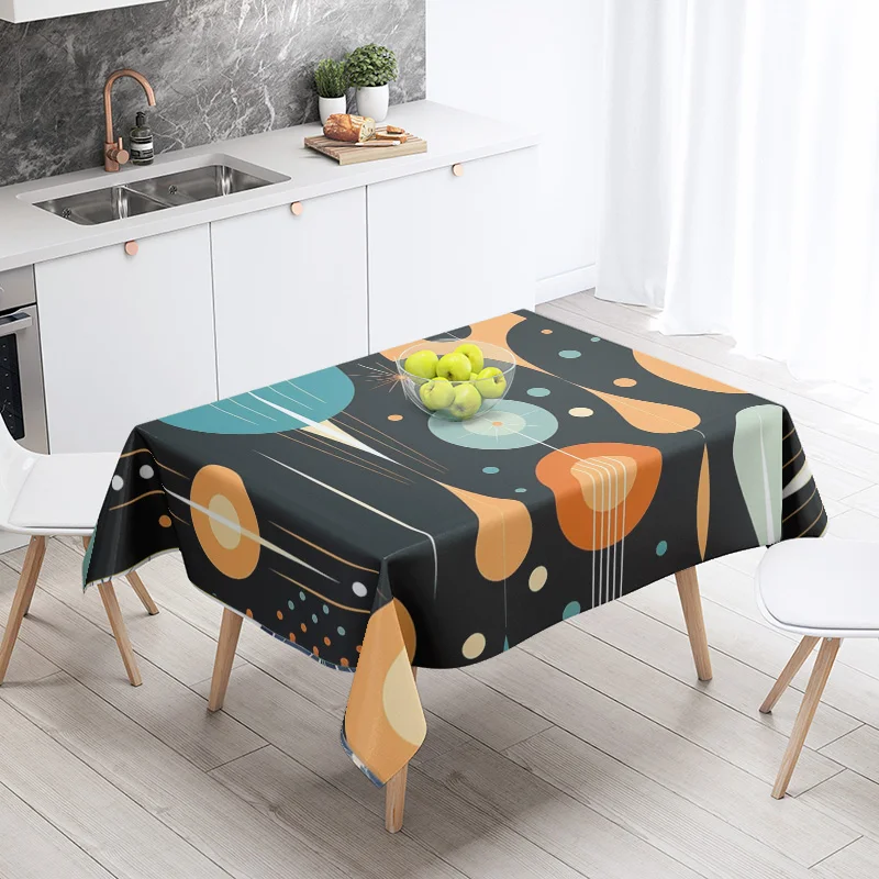 Nordic Minimalist Geometric Tablecloth 140X200cm Machine Washable Ins Style Dining Tablecloth Household Living Room Decorative