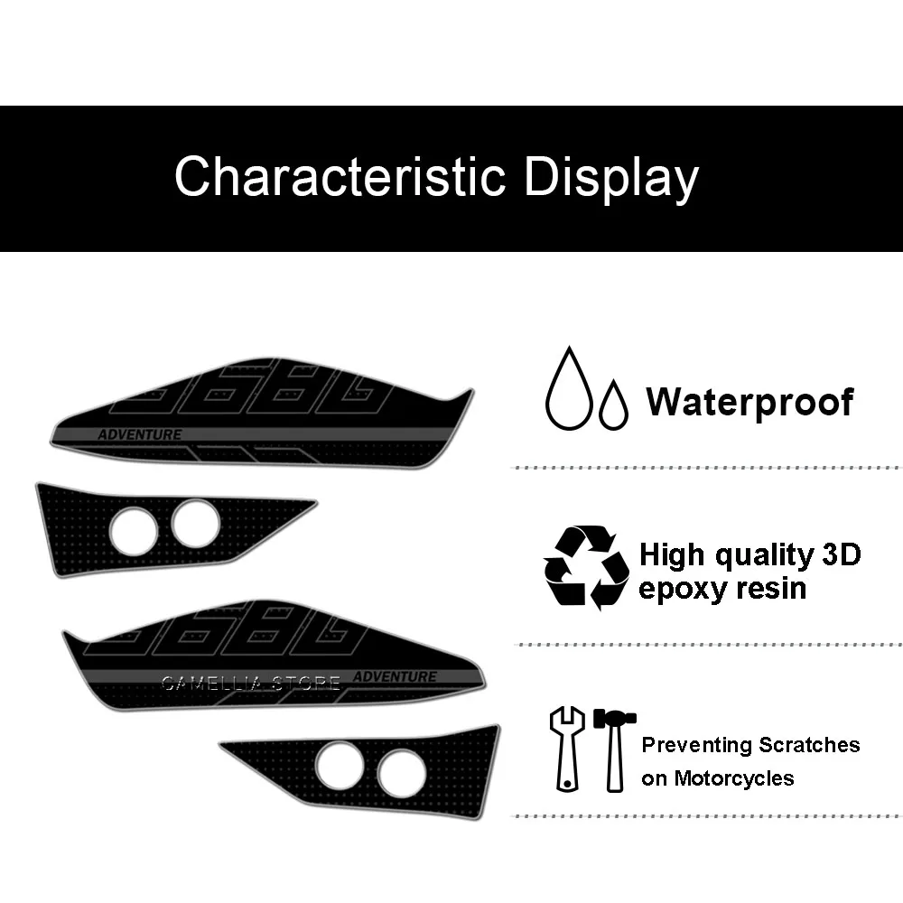 Naklejki na osłony dłoni do motocykla Zontes 368G 2025, żywica epoksydowa 3D, wodoodporne, akcesoria motocyklowe, naklejki motocyklowe