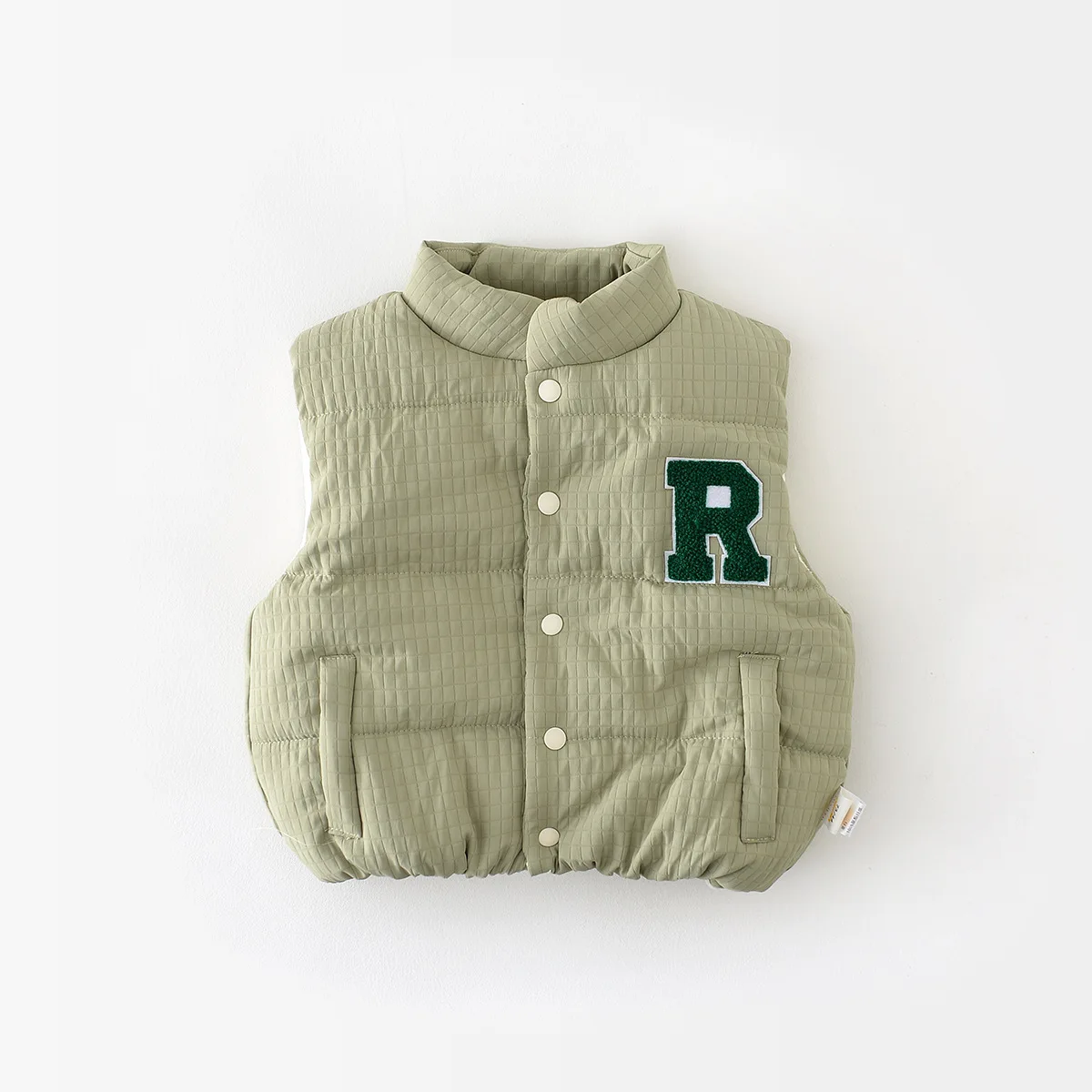 2024 Winter New Baby Sleeveless Warm Vest Cotton Infant Letter Casual Vest Jacket Toddler Boys Girls Thick Windproof Vest Coat