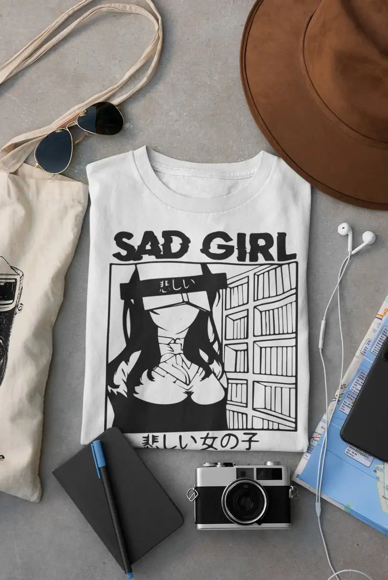 

Sad Girls Japanese Aesthetic Vaporwave Kawaii Shirt / Yami Kawaii, Pastel Goth, Pastel Grunge, Anime Vaporwave, Japanese, Unisex