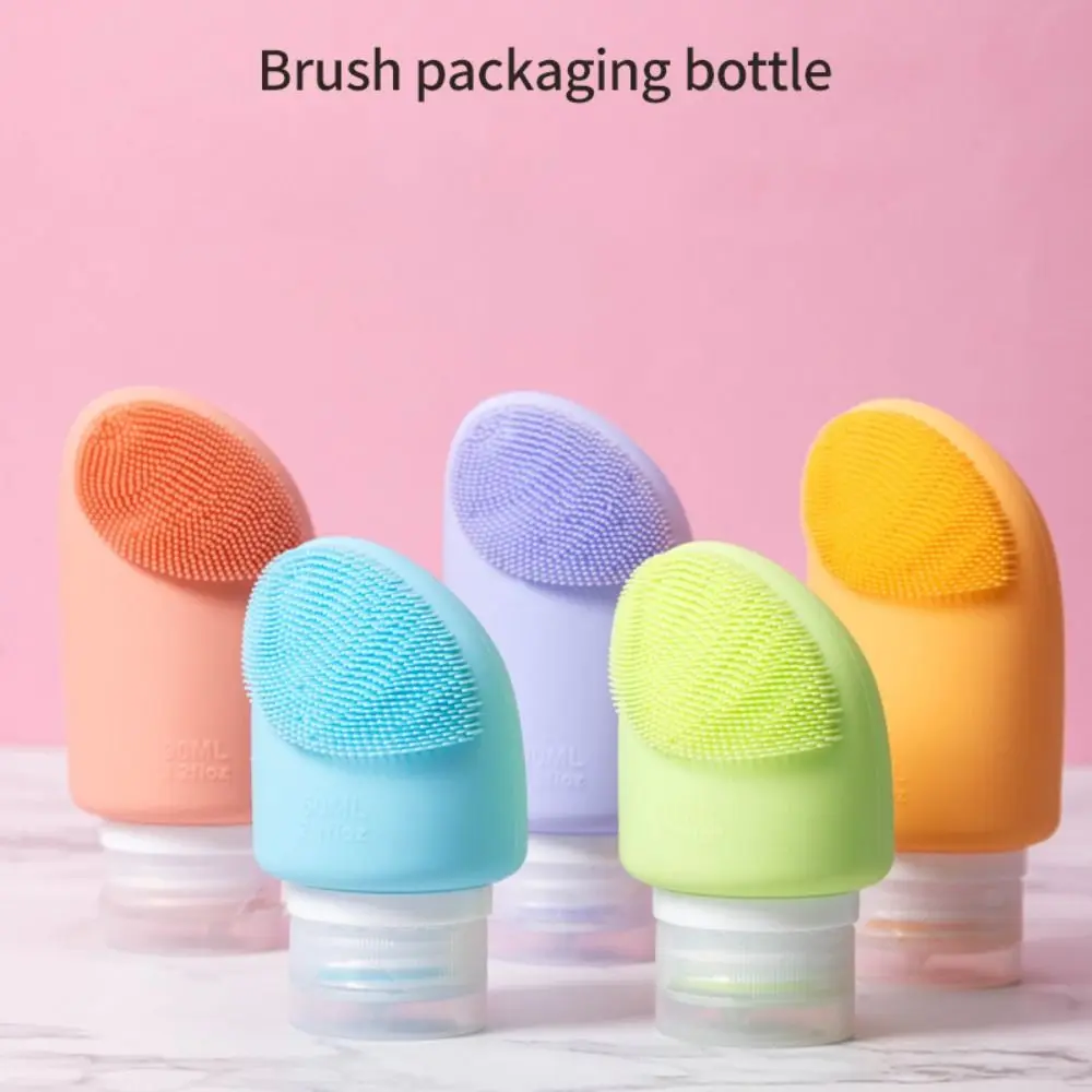 60/90ml 2 in 1 Empty Bottles Portable Refillable Shampoo Container Travel Bottle Facial Cleanser Shower Gel