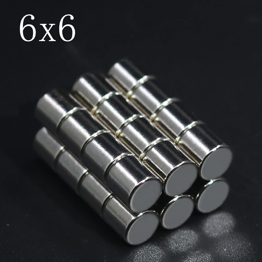 

10/20/50/100/200Pcs 6x6 Neodymium Magnet 6mm x 6mm N35 NdFeB Round Super Powerful Strong Permanent Magnetic imanes Disc