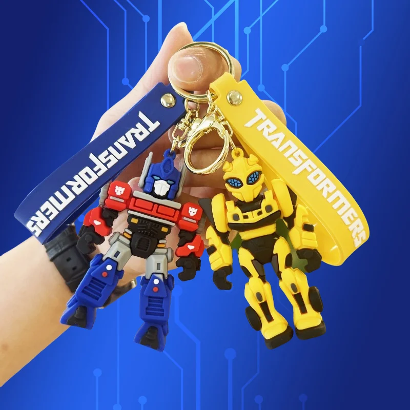LLavero transformable de Anime Optimus Prime Bumblebee figura llavero colgantes accesorios para llaveros de coche adornos de muñecas juguete para regalo para niños