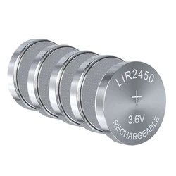 5Pcs Rechargeable LIR2450 Batteries High Capacity 3.6V LIR2450 Button Battery Rechargeable For Watch Calculators Clock