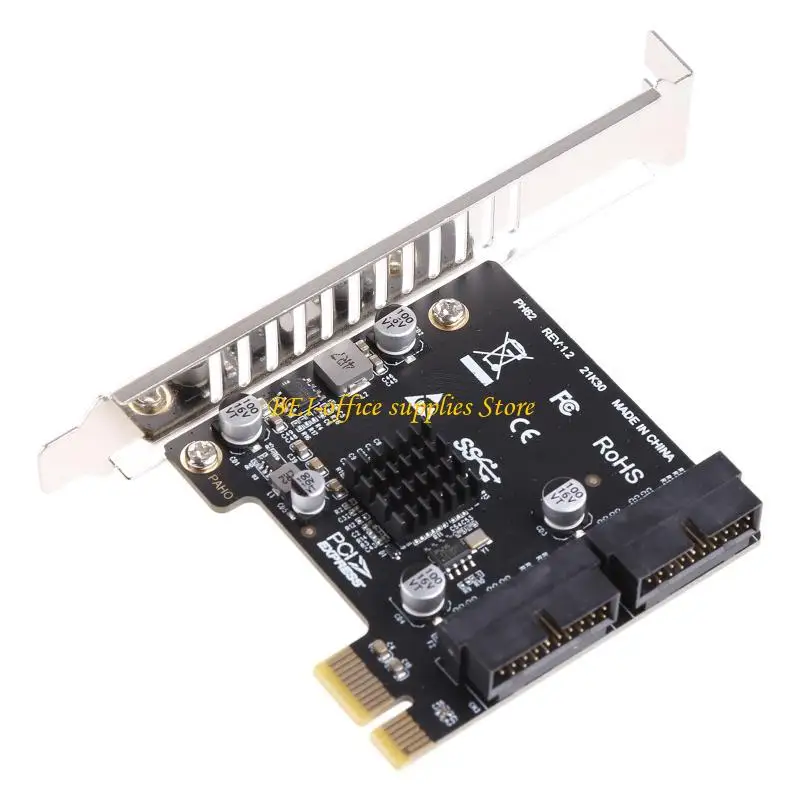 

A9LC USB PCI-E Expansion Card 2 Ports Adapter External Controller PCI for Express to USB 19/20 Pin Power Connector Co