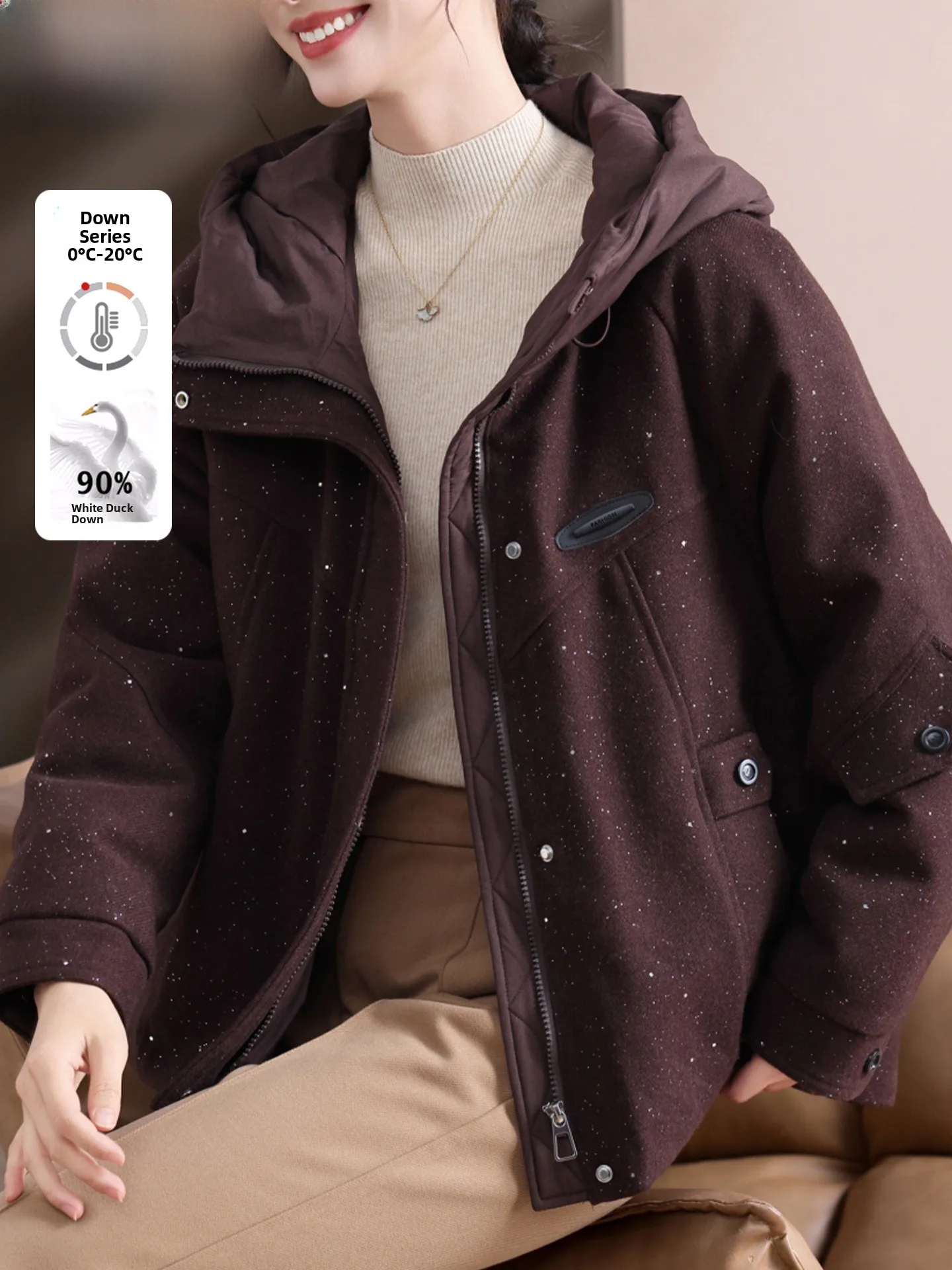 

Warm Casual down Jaet for Young Mothers plus Size Winter Coat New 2025 Mid-aged And ly Women's Faion Korean Sle