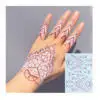 

Indian Henna Tattoo Sticker Water Transfer Hand Back Creative Middle East White Brown Henna Tattoo Sticker