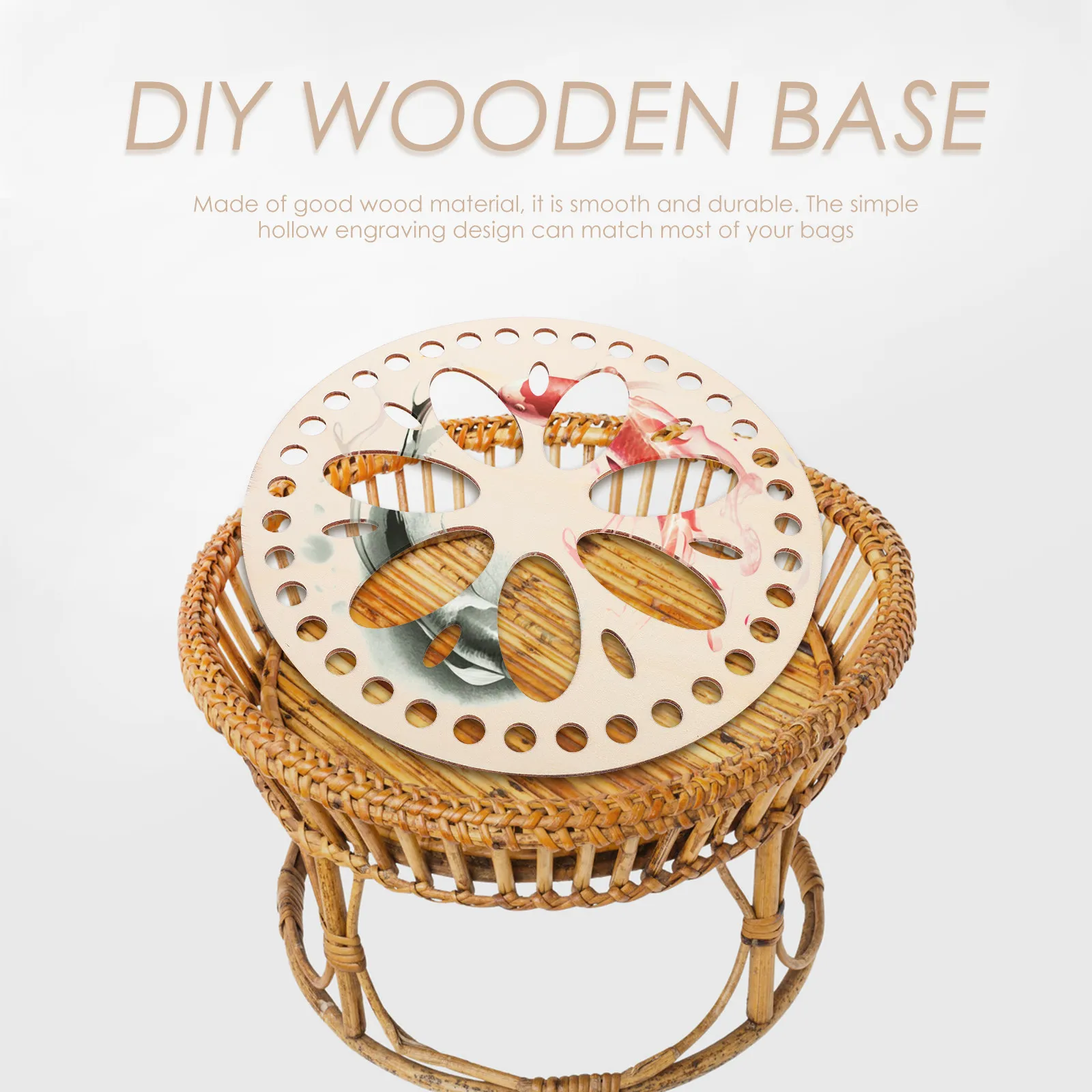 2Pcs Wooden Bag Bottom Round Crochet Basket Base DIY Handbag Shaper Pad for Shoulder Crossbody Bucket Bags Crafting Supply