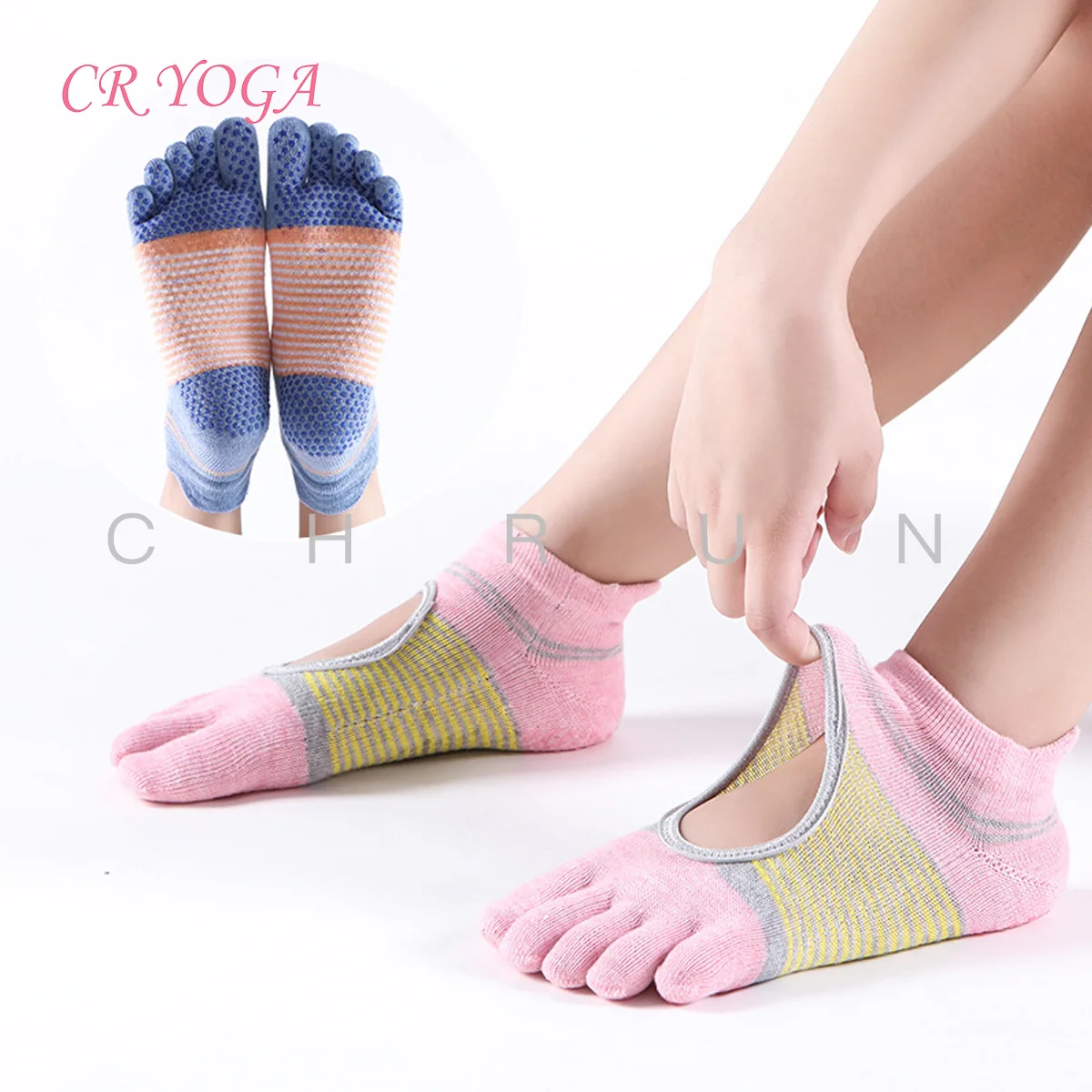 

Yoga Women's Socks Five-finger Backless Split-toe Fitness Sports Mattress Cotton Pilates Yoga Socks