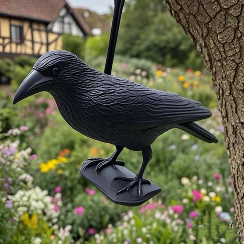Simulation Black Crow Raven Bird Repellent Pigeon Deterrent Outdoor Garden Yard Decoration Indoor Home Decor