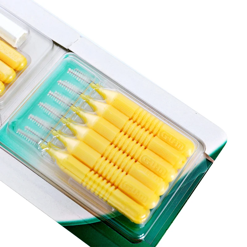 Cepillo interdental Quanshikang de goma japonesa para limpieza entre dientes, cepillo interdental ultrafino en forma de I, 20 piezas