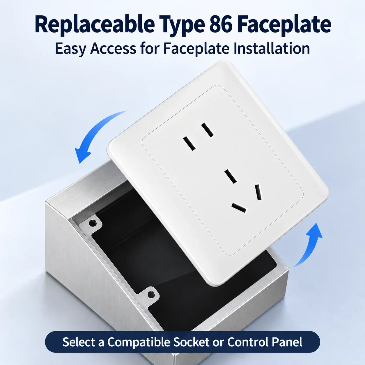 Stainless Steel Triangular Beveled Island Power Socket Box Laboratory 86 Surface-Mounted Switch Bottom Box Junction Box