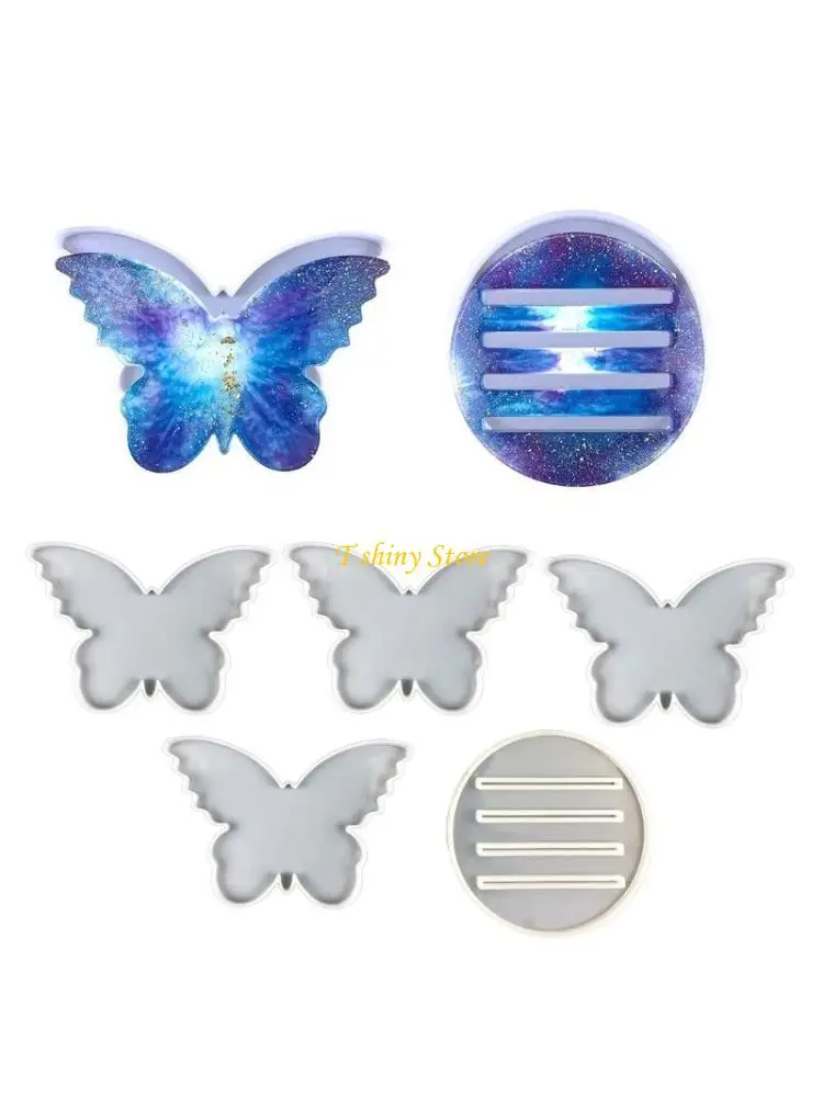 N58F Tray Molds DIY Resin with Storage Rack Mold Silicone Molds