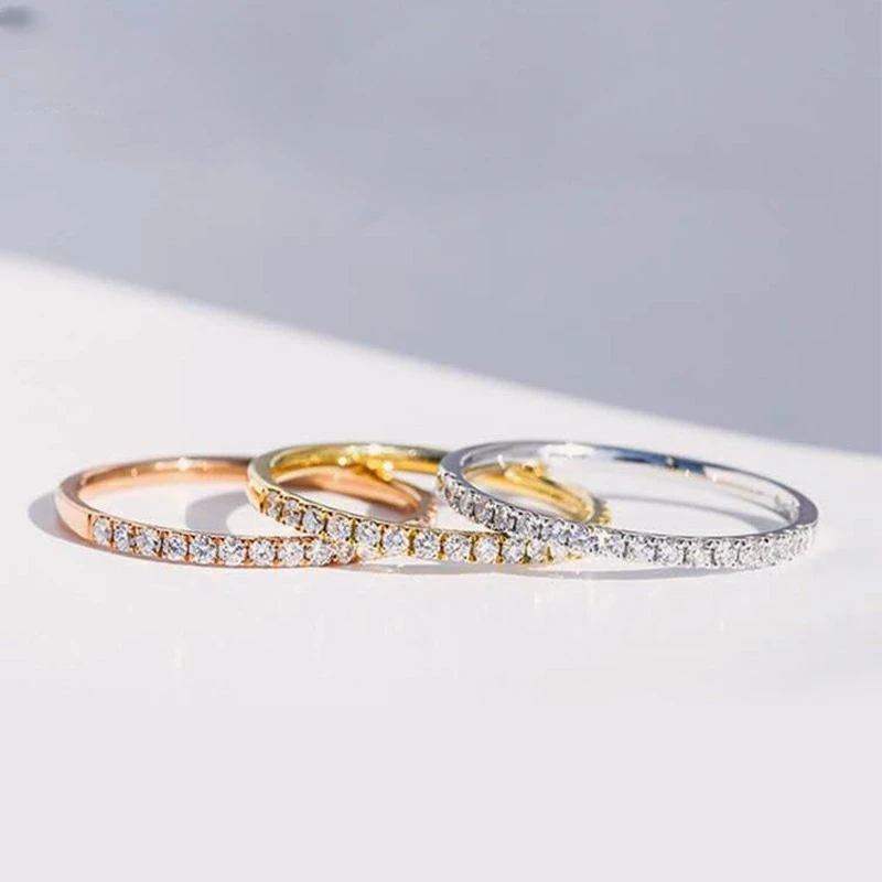 Simulate Moissanite's Ring Arrangement End Ring Small Crowd Design Simple Jewelry