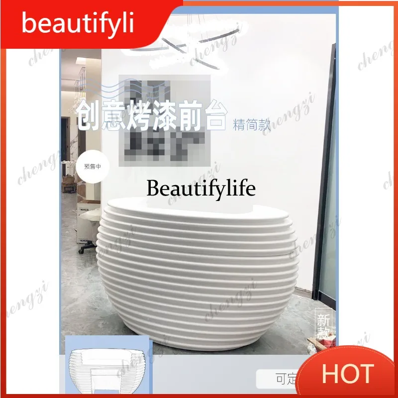 A139 Reception desk custom welcome reception custom fashion paint special-shaped irregular creative checkout page