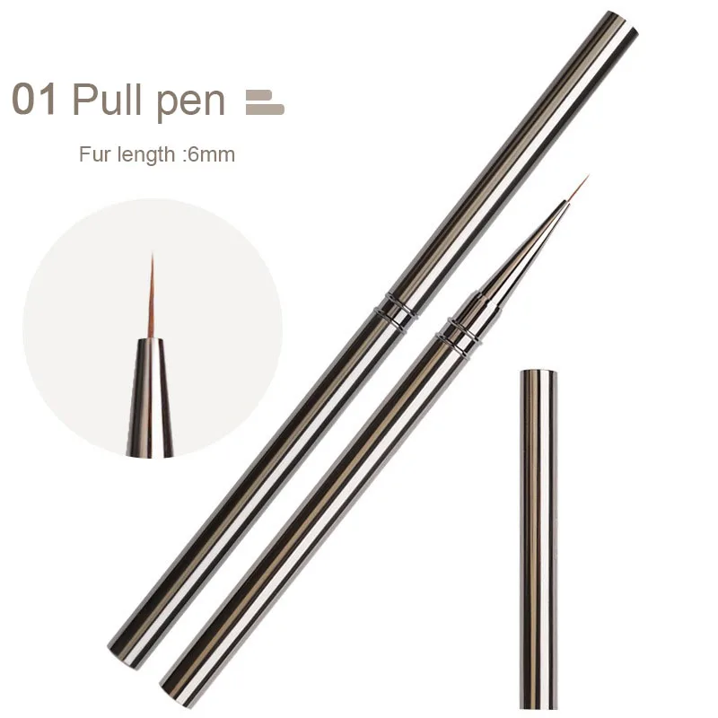 New Nails Art Liner Brushes 6/9/12/15/18mm Nail Design Pen Elongated Lines Striping Drawing Professional Manicure Tool ZJS03