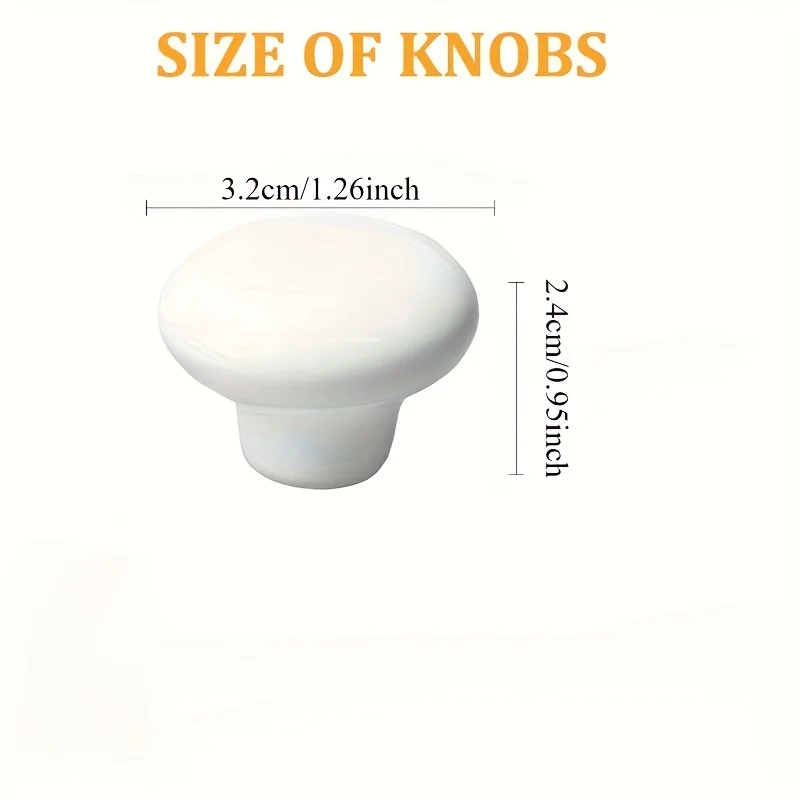 4 قطعة مقابض خزانة بيضاء مقابض أدراج السيراميك لأدراج تسريحات ، مقابض خزائن المطبخ الخزفية المستديرة الرجعية مقابض السحب #3
