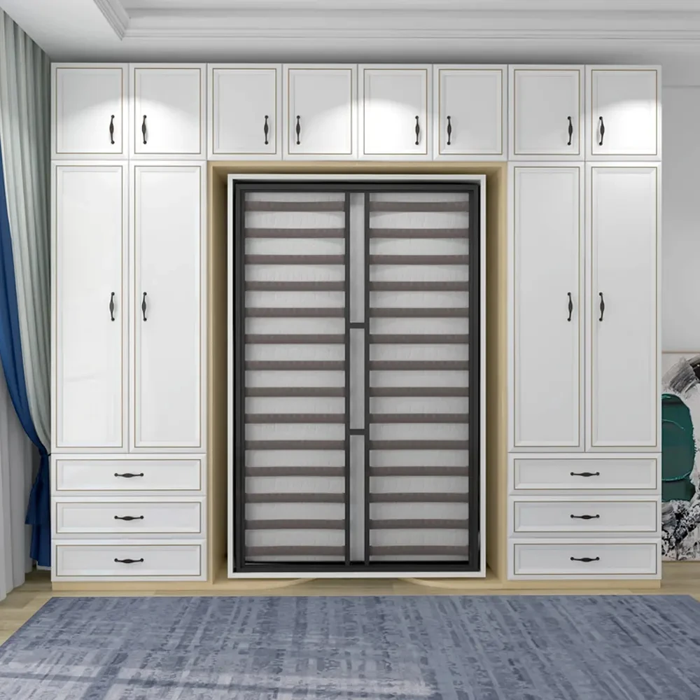 

-Custom Modern Hidden Bed Wall Saving Space Twin Queen King Size Murphy Folding Wall Beds With Desk