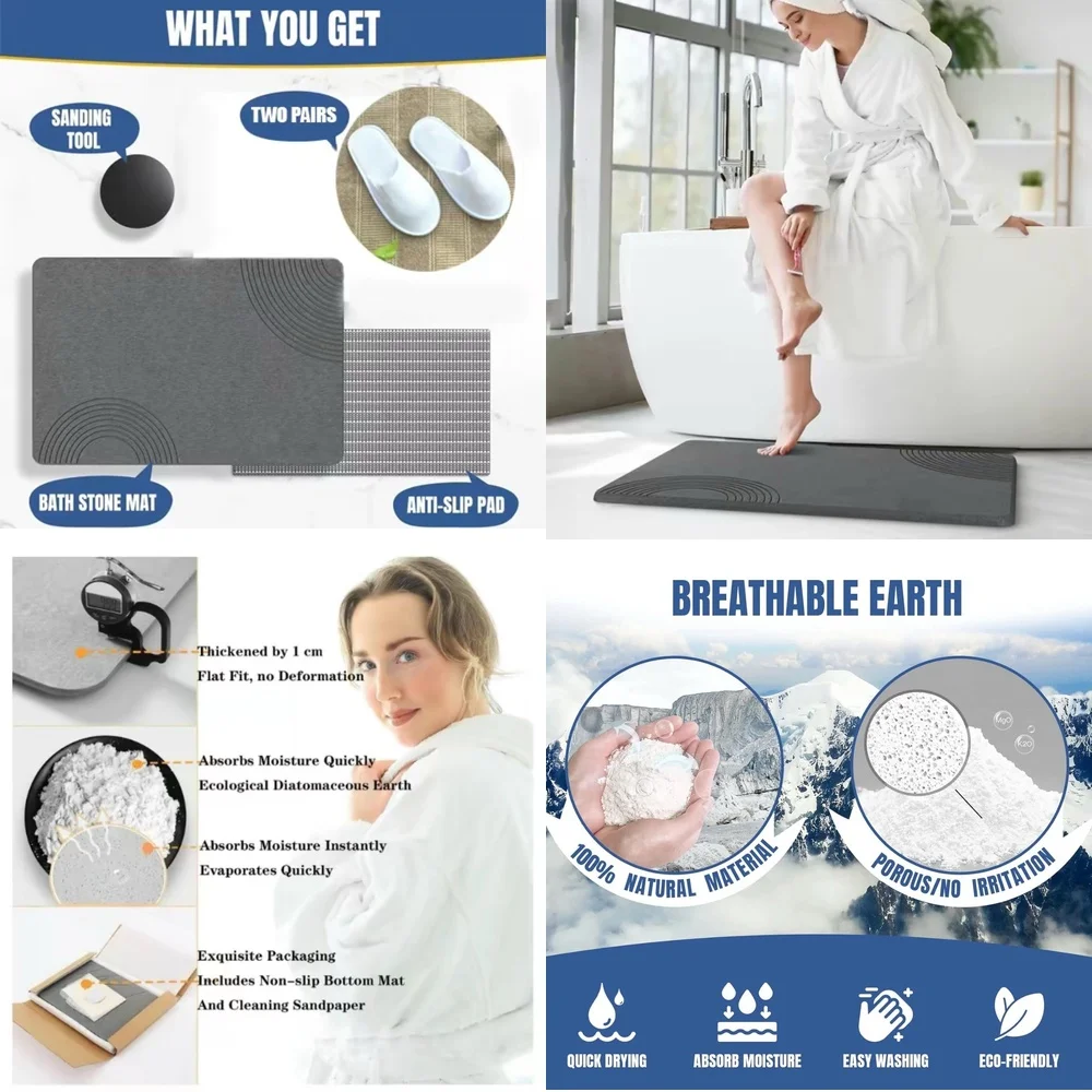 

Нескользящий впитывающий коврик для ванной комнаты, мягкий быстросохнущий кухонный коврик для ванной, серый водостойкий напольный коврик для домашнего использования, современный дизайн