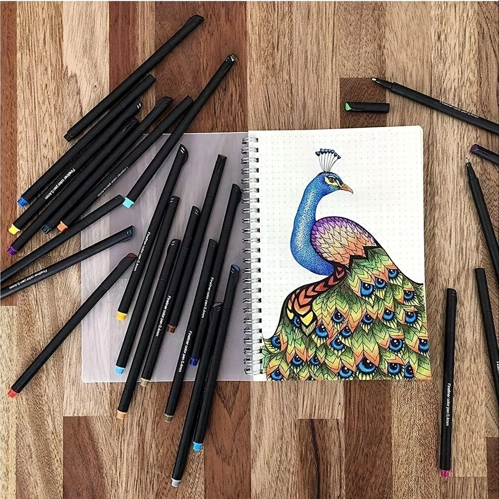 12/24/36/60 Set di colori 0.4mm Micro Tip Fineliner penna disegno pittura schizzo linea Fine pennarello artistico cancelleria per ufficio scuola