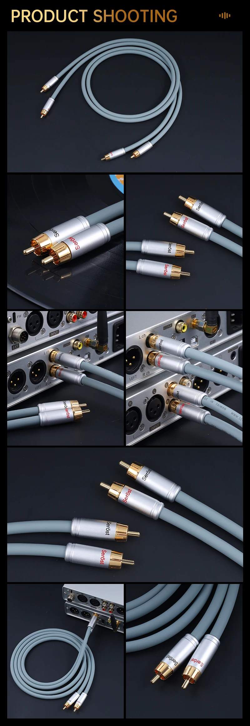 Serost Star HIFI 99,9999% OFC Sauerstofffreies Kupfer RCA-Signalkabel für CD, Heimkino, DSP, DAC, Verstärker, Auto-Audio, Kopfhörer – Detail 9