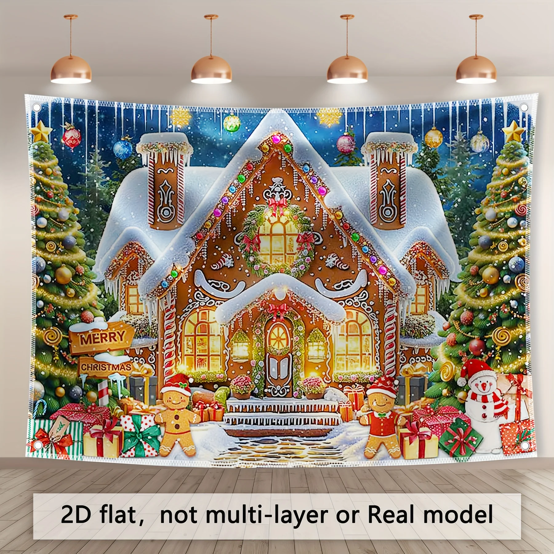 

VIKAMA зимний рождественский пряничный домик Санта-Клаус подарки Рождественская елка Снеговик настенные гобелены украшение дома