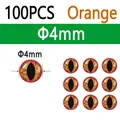 100pcs Orange 4mm