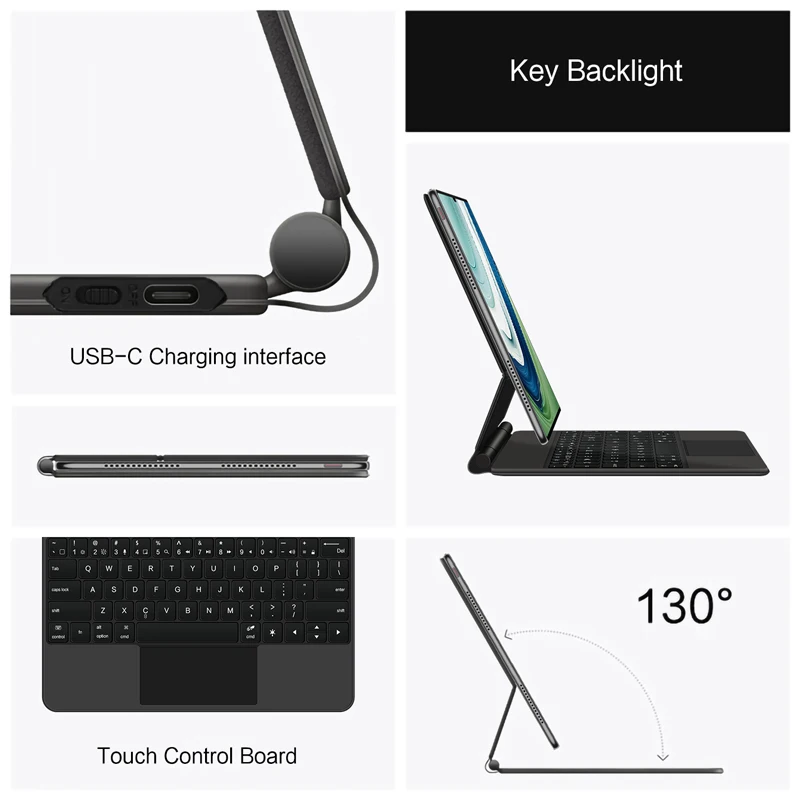 Imagem -06 - Huwei-teclado Mágico para Huawei Matepad Pro Tablet Smart Case Português Espanhol Coreano Capa do Teclado 13.2 Pol Pce-w30 Pce-w40