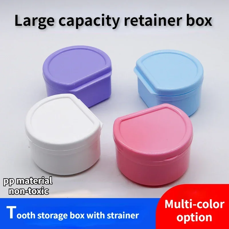 Oral Denture Bath Box Cleaning Teeth Nursing With Hanging Net Container False Teeth Storage Artificial Tooth Hygiene Supplies