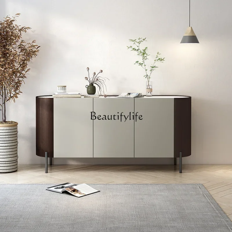 

FG10Light Luxury Rock Plate Sideboard Cabinet Modern Minimalist Small Apartment Living Room Wall Storage Hallway Cabinet