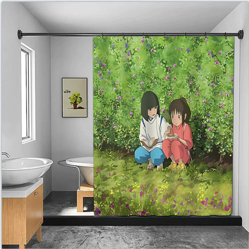 S-Spirited A-Away Shower Curtain Waterproof Polyester Fabric Paint Colorful Bath Curtains Home Bathroom Decor Curtain With Hook