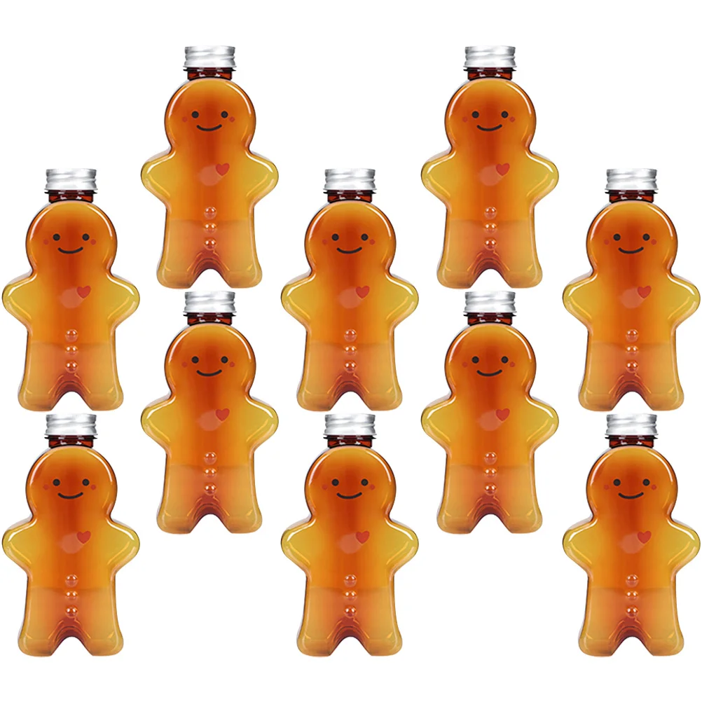 

10pcs Beverage Bottles Containers Leakproof Portable Water Juice Milk Tea Outdoor Glass Jars Food Grade Safe Flat