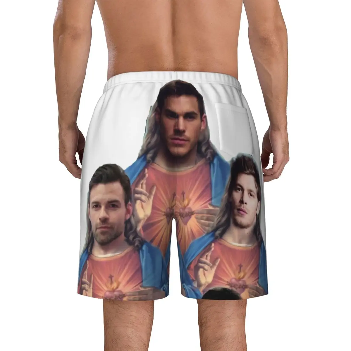 Board Shorts Men Jesus The Vampire Diaries Damon Salvatore TV Series Running Surf Beach Short Pants Quick Dry Swim Trunks