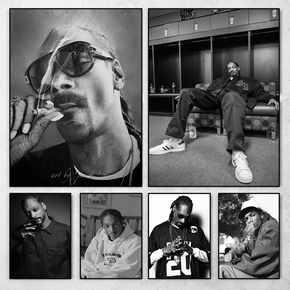 Póster de Snoop Dogg, cantante, estrella, música, arte de pared, Gangsta Rap, rapero de Hip Hop, pintura en lienzo, imagen impresa para decoración del hogar y la sala de estar